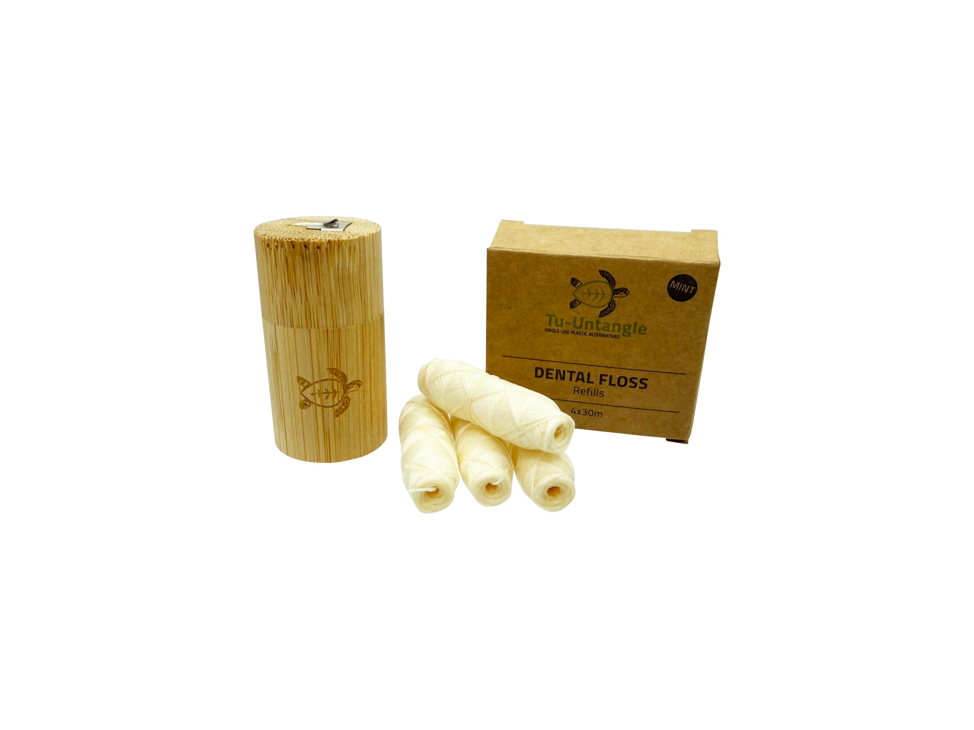 Natuurlijke flosdraad set