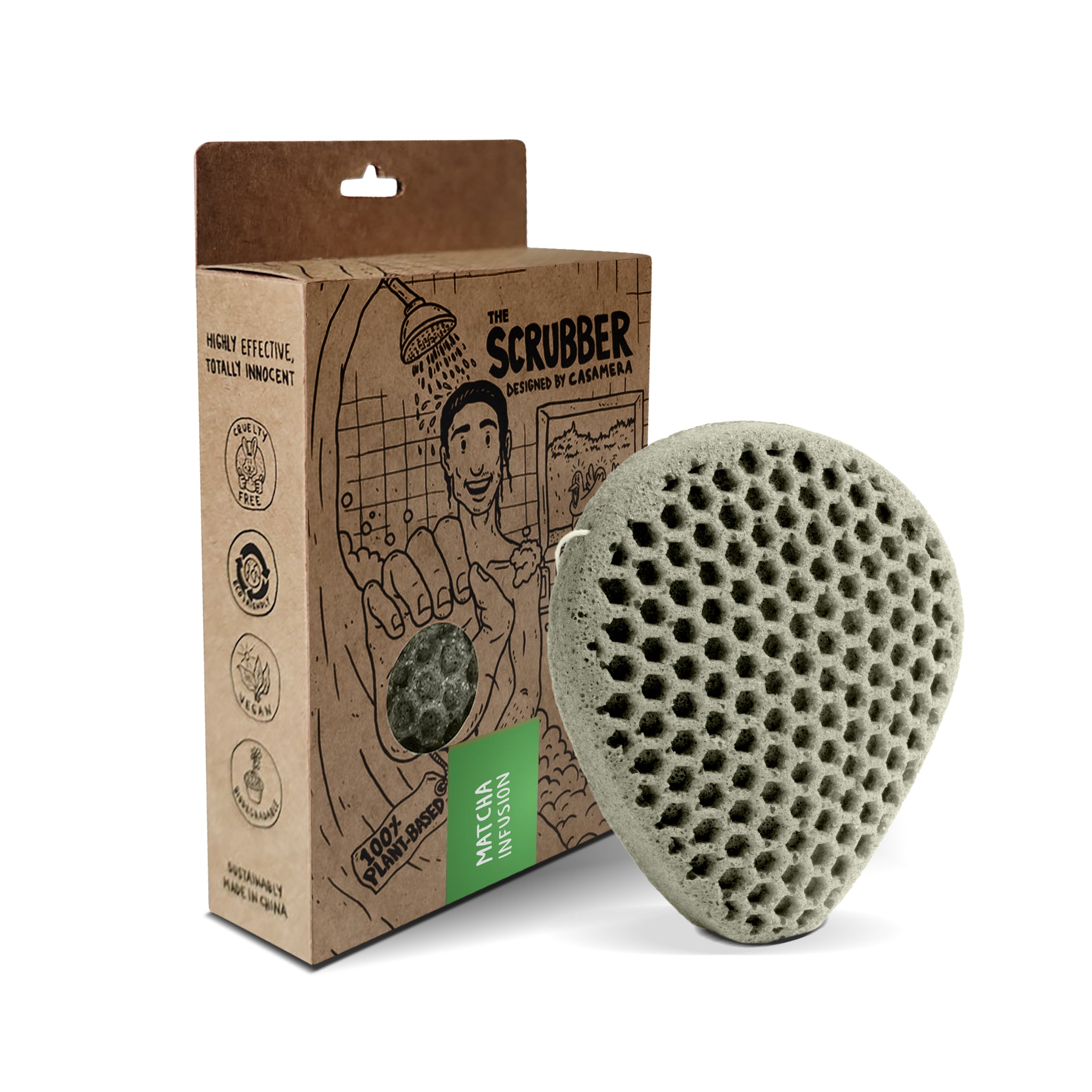Konjac Shower Scrubber – Charcoal